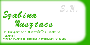 szabina musztacs business card